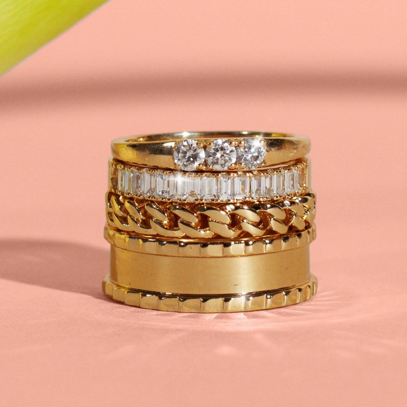 Bold Half Diamond Baguette Ring - Image 21
