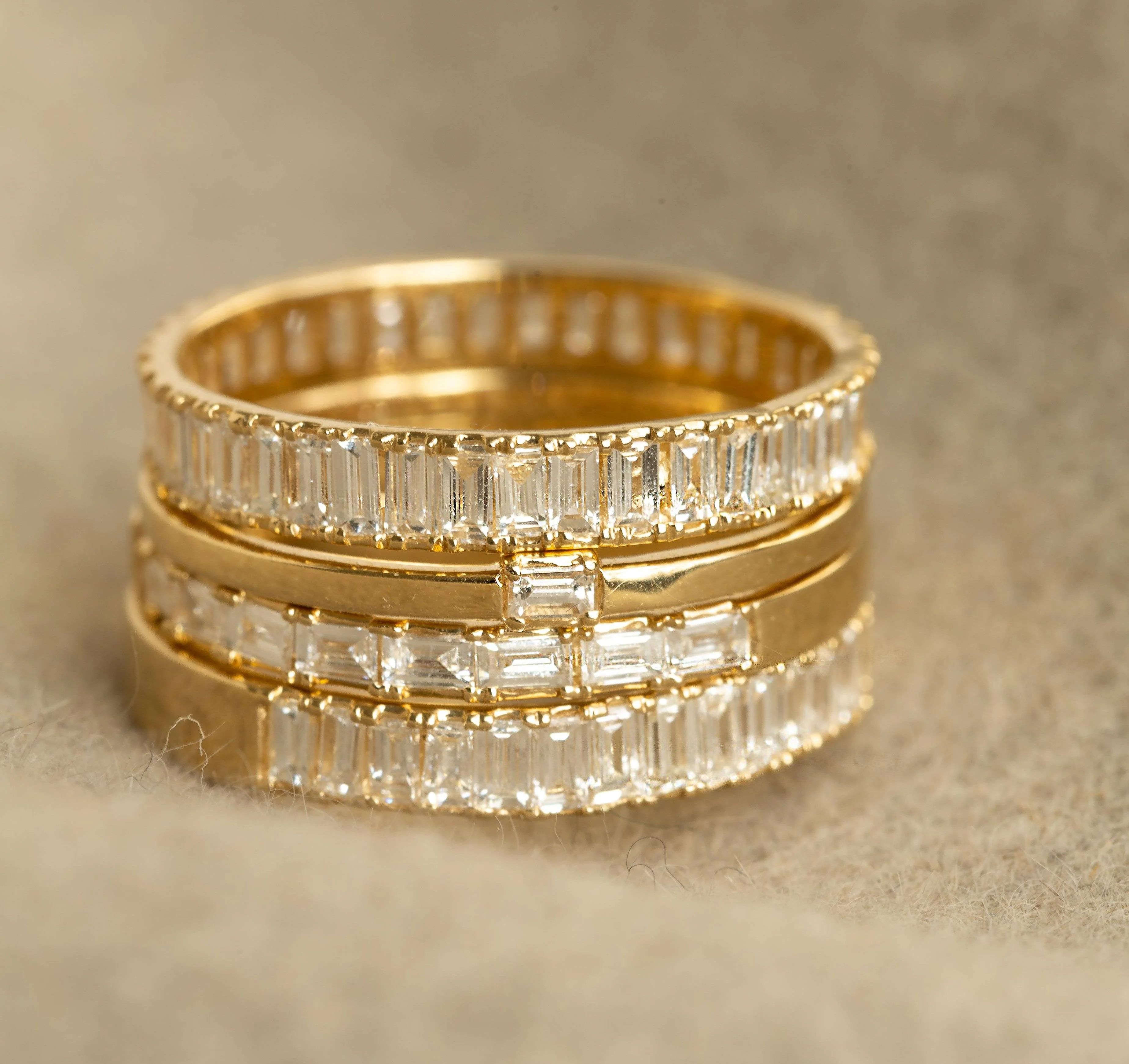 Bold Half Diamond Baguette Ring - Image 26