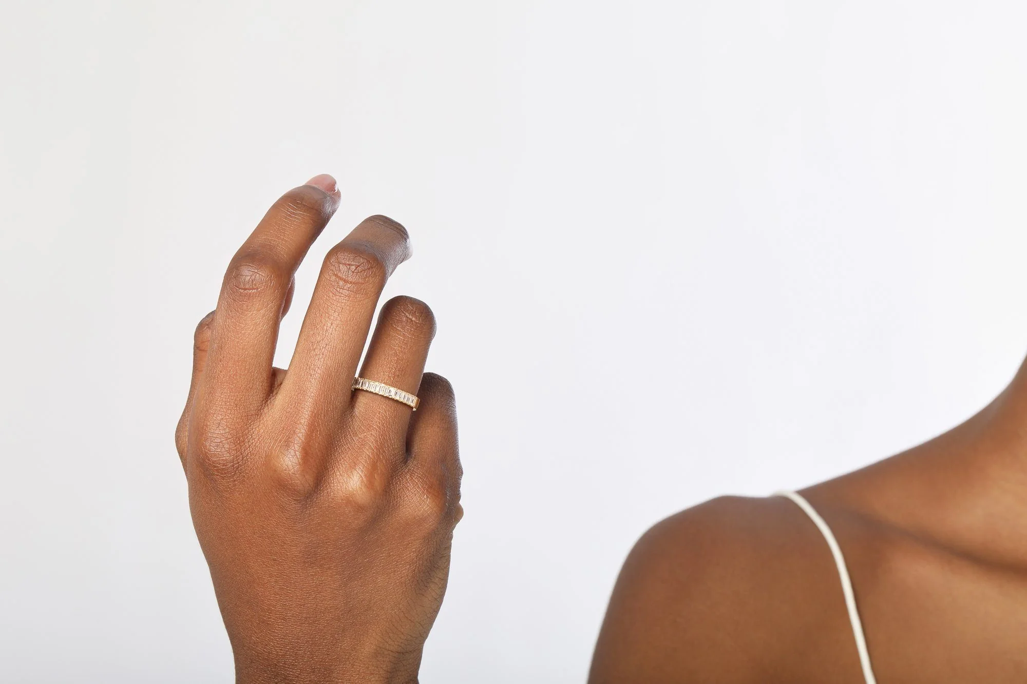 Bold Half Diamond Baguette Ring - Image 28