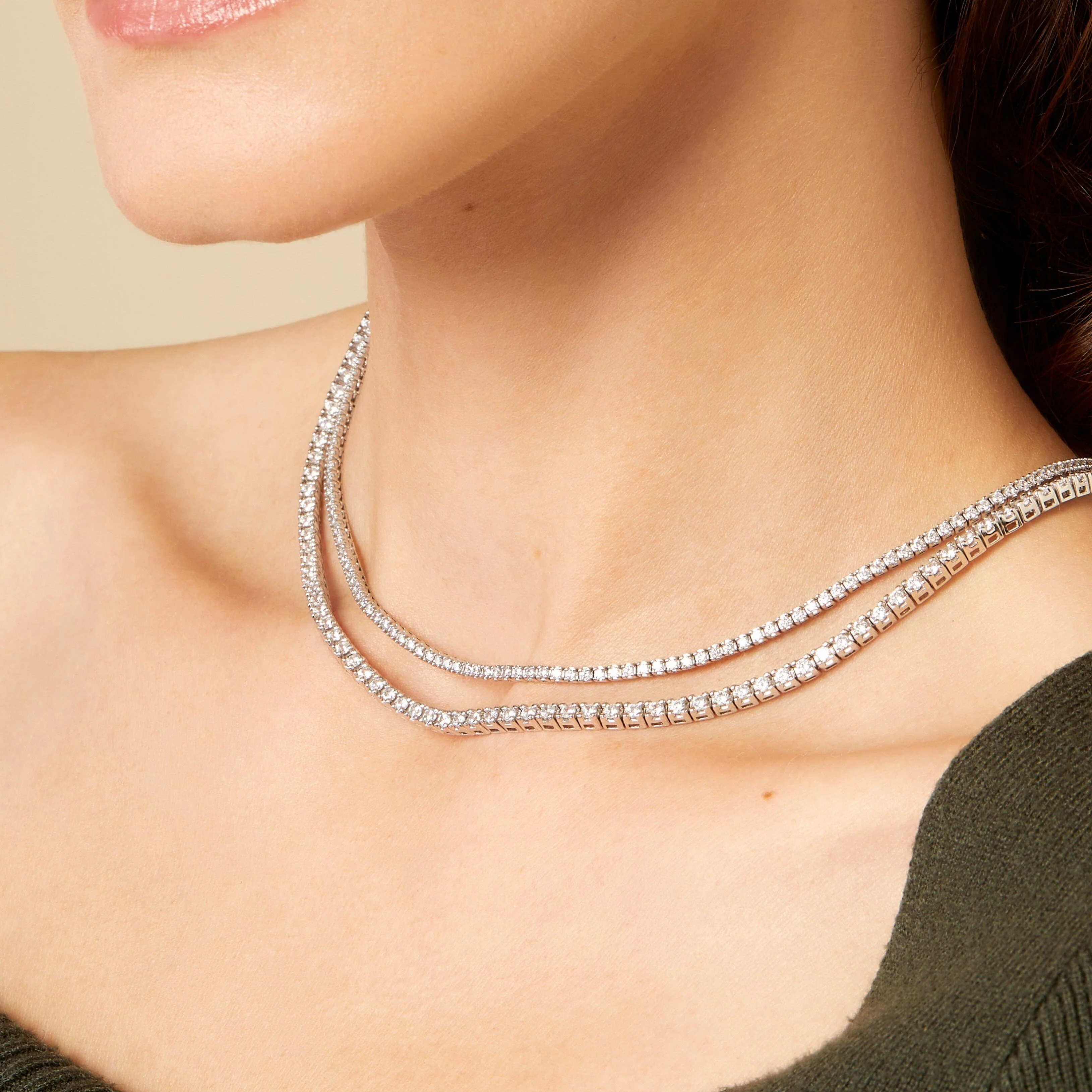 Classic Diamond Tennis Necklace - 5ct (Large) - Image 11