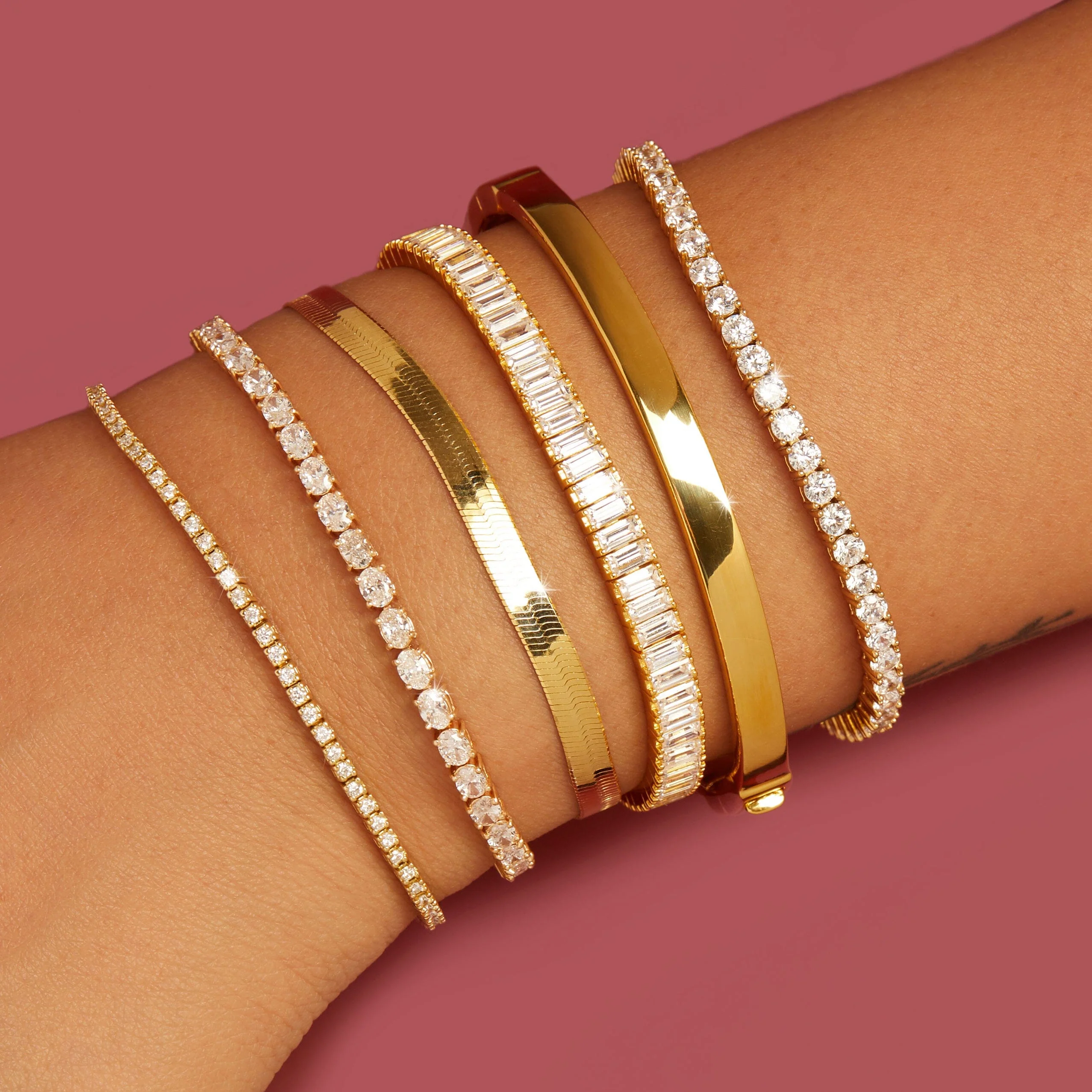 Classic Gold Hinged Bracelet - Image 12