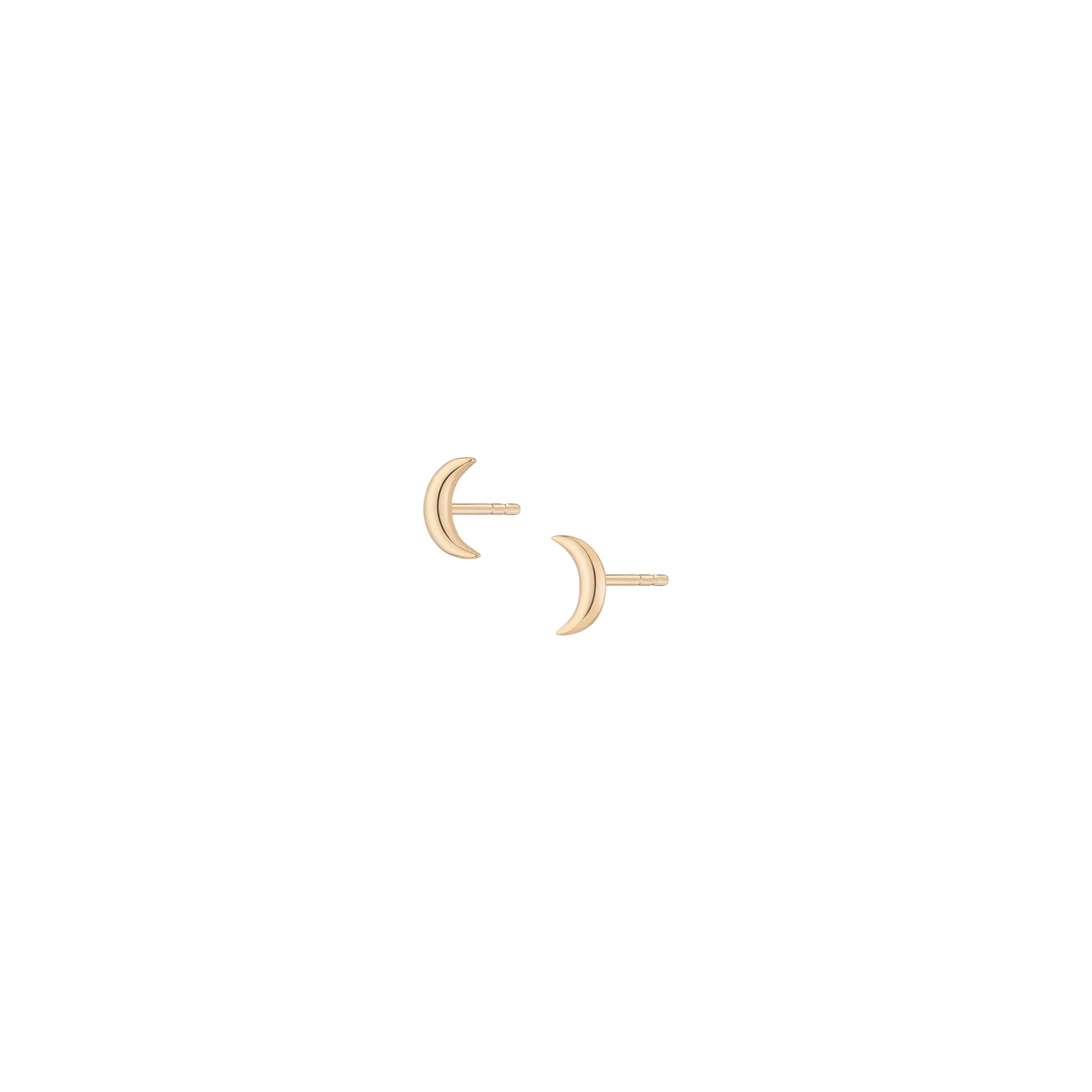 Gold Moon Stud Earrings - Image 3