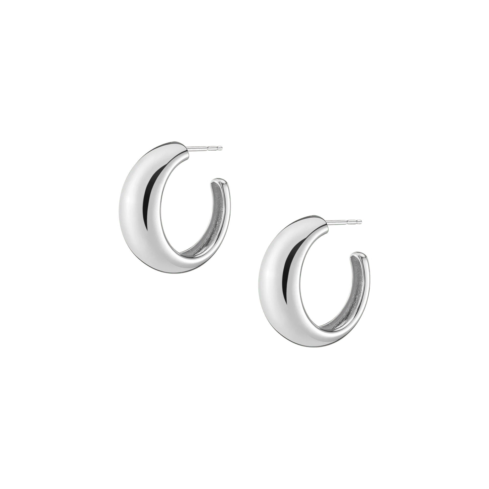Gold Smooth Arch Hoops Medium - Image 3