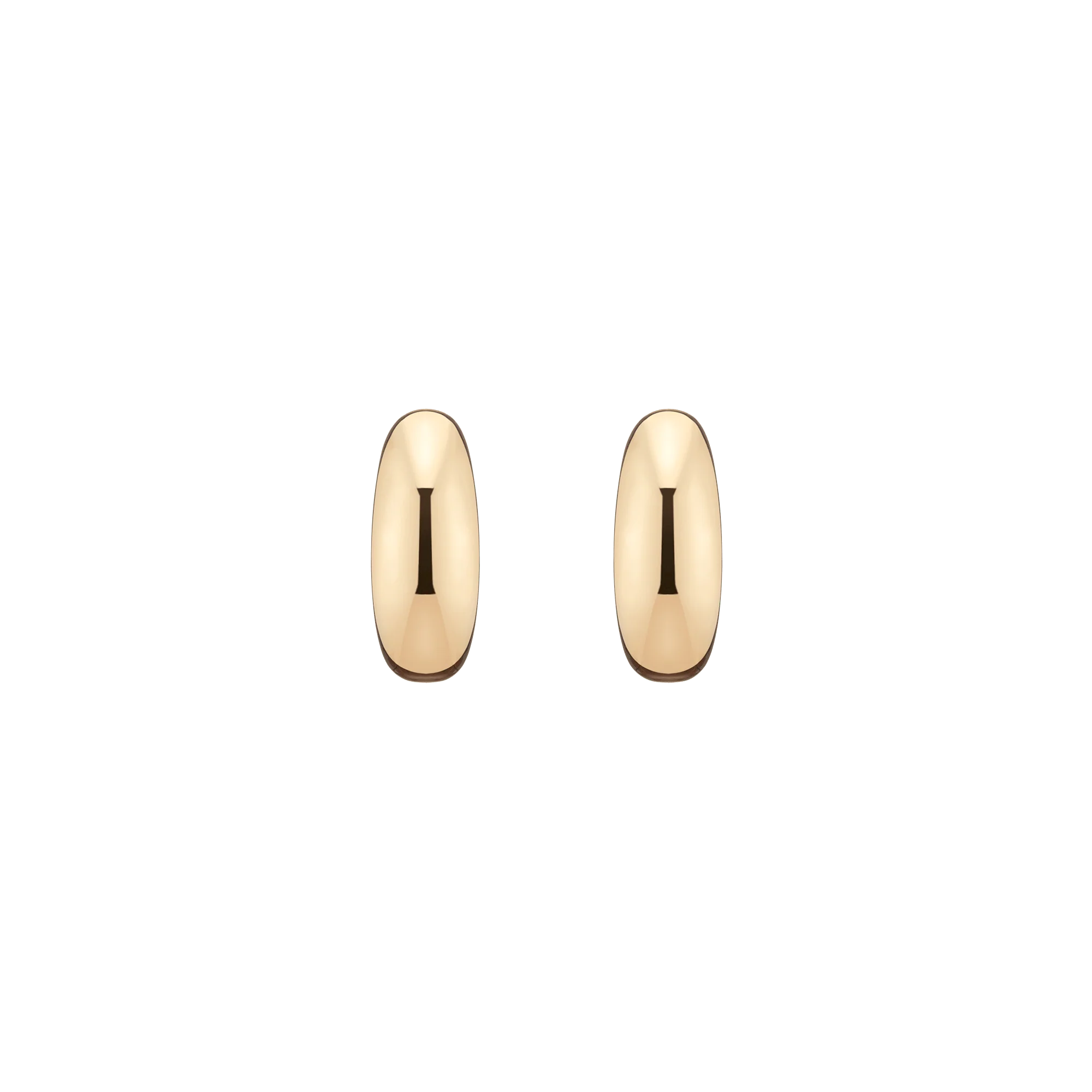 Gold Smooth Arch Hoops Medium - Image 4