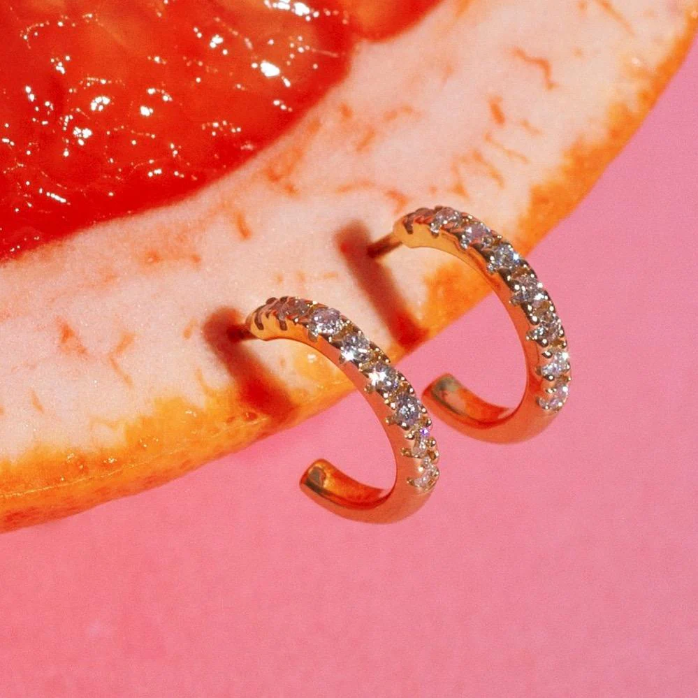 Diamond Huggie Earrings - Image 13