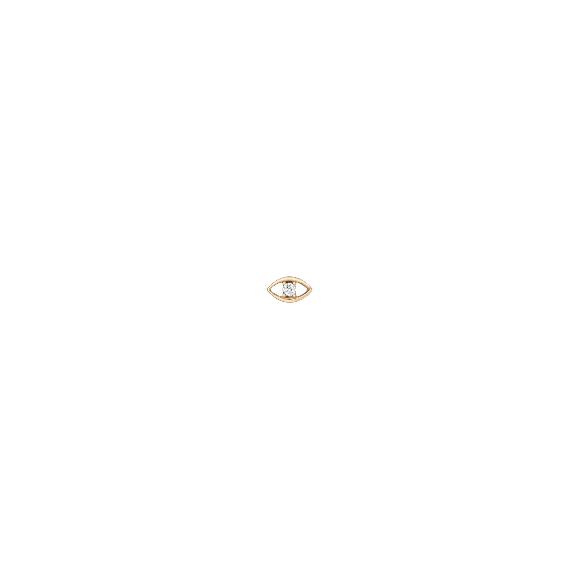 Lab Grown White Sapphire Evil Eye Stud Earrings - Image 3