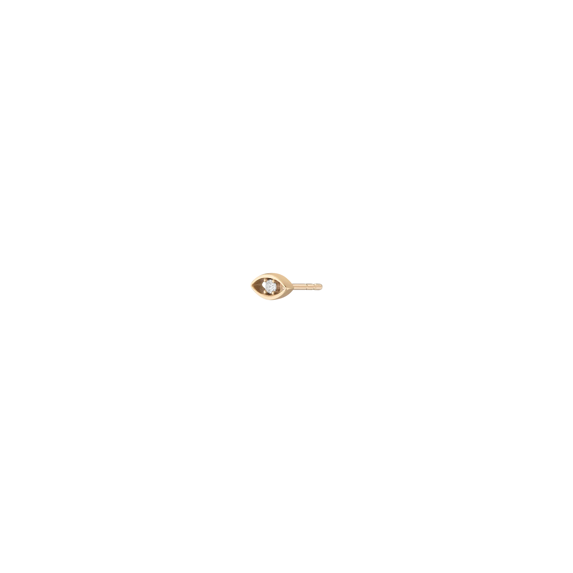 Lab Grown White Sapphire Evil Eye Stud Earrings - Image 4