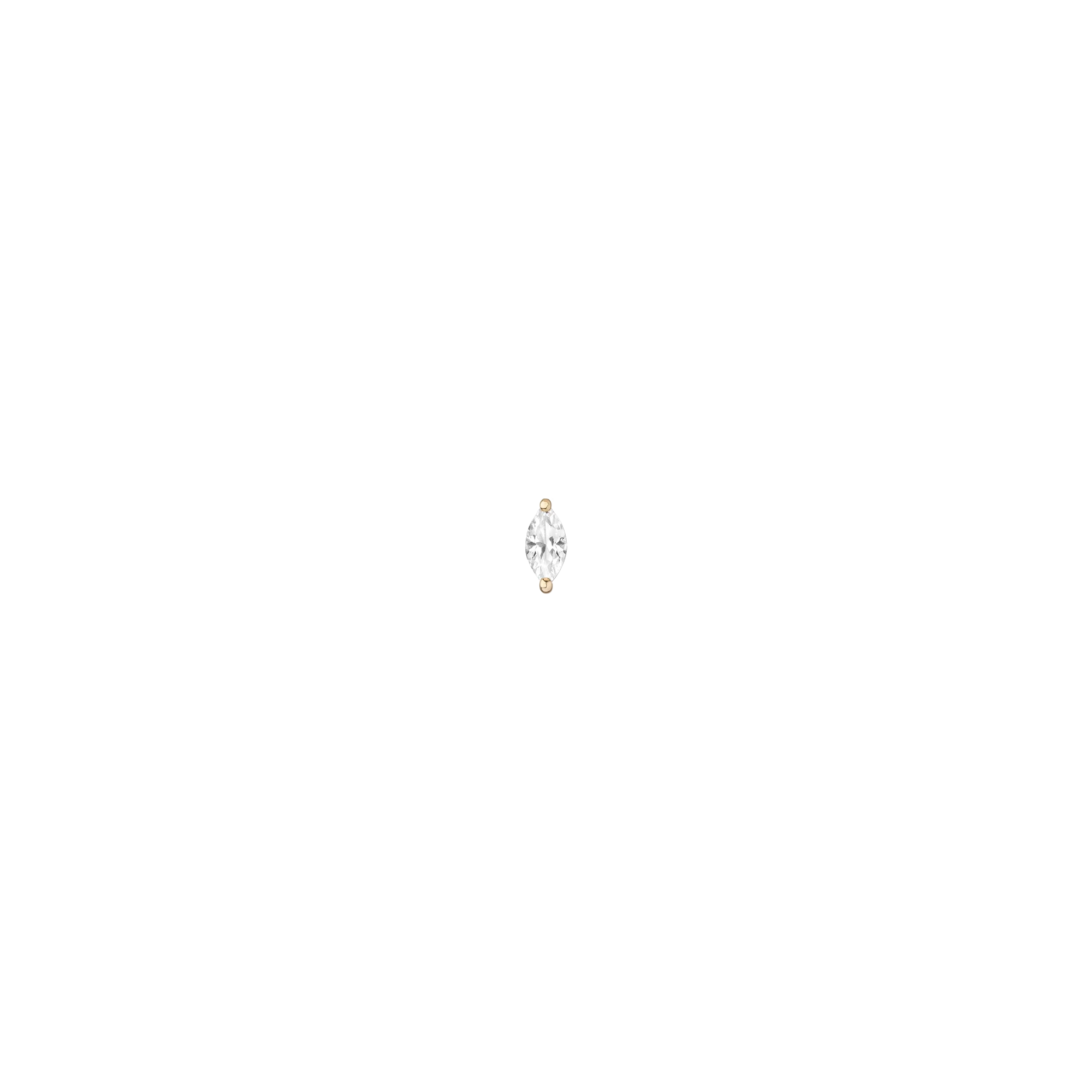 Lab Grown White Sapphire Marquise Stud Earrings - Image 3