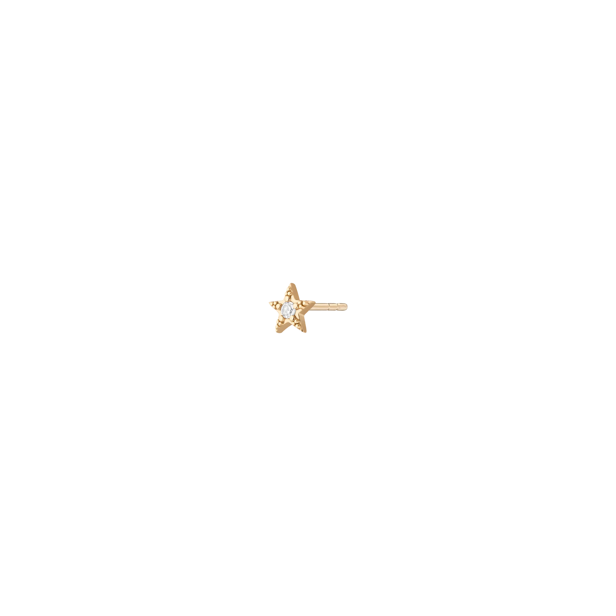 Lab Grown White Sapphire Star Stud Earrings - Image 4