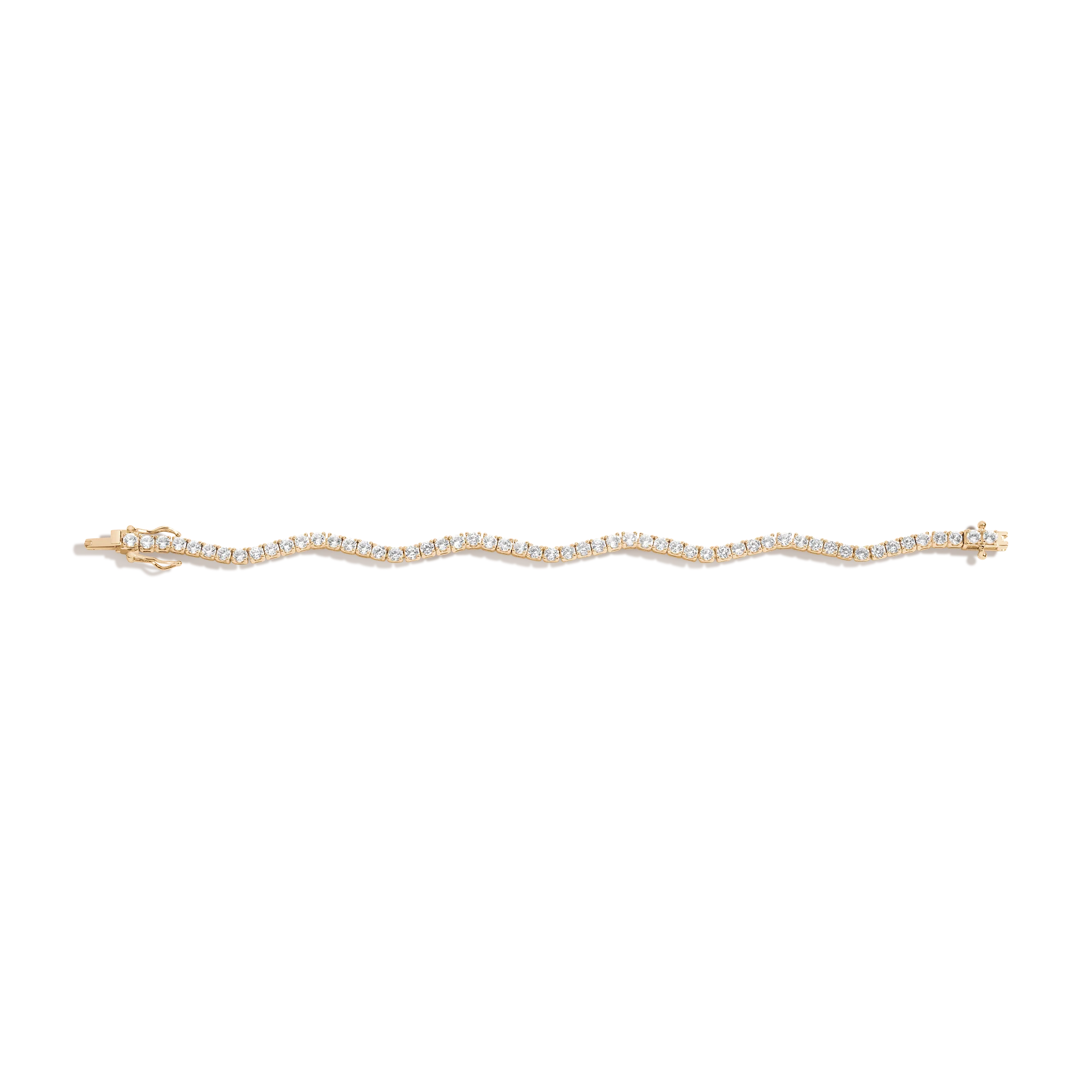 Lab Grown White Sapphire Wave Tennis Bracelet - Image 3