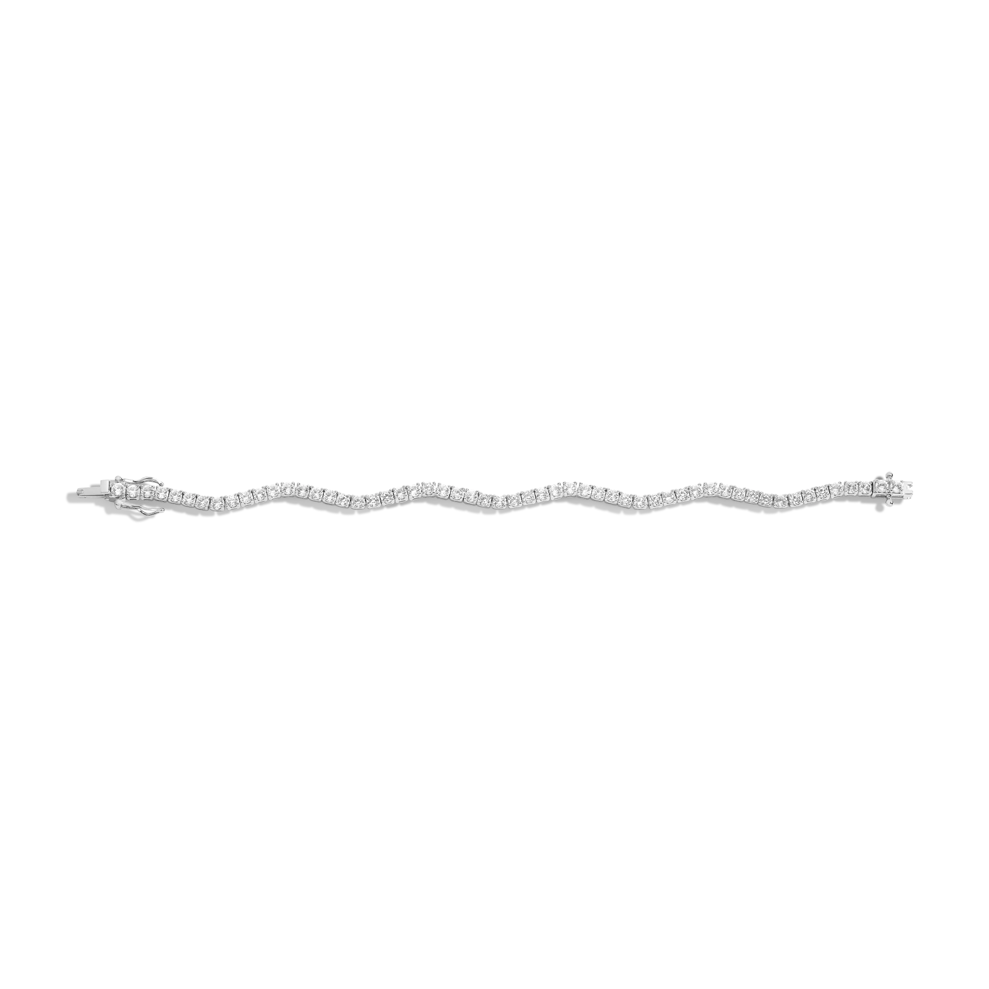 Lab Grown White Sapphire Wave Tennis Bracelet - Image 4