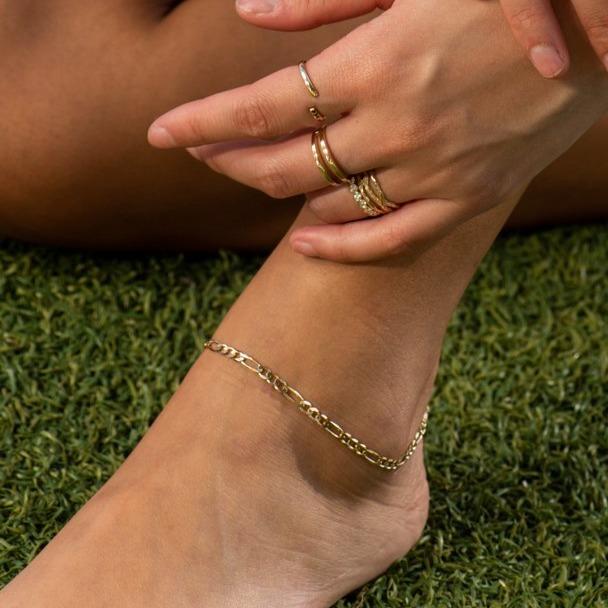 Large Gold Figaro Chain Anklet - Image 8