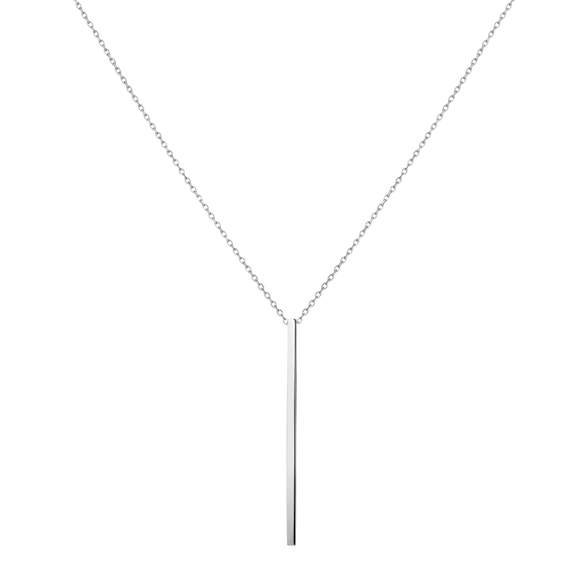 Long Gold Bar Drop Necklace - Image 3