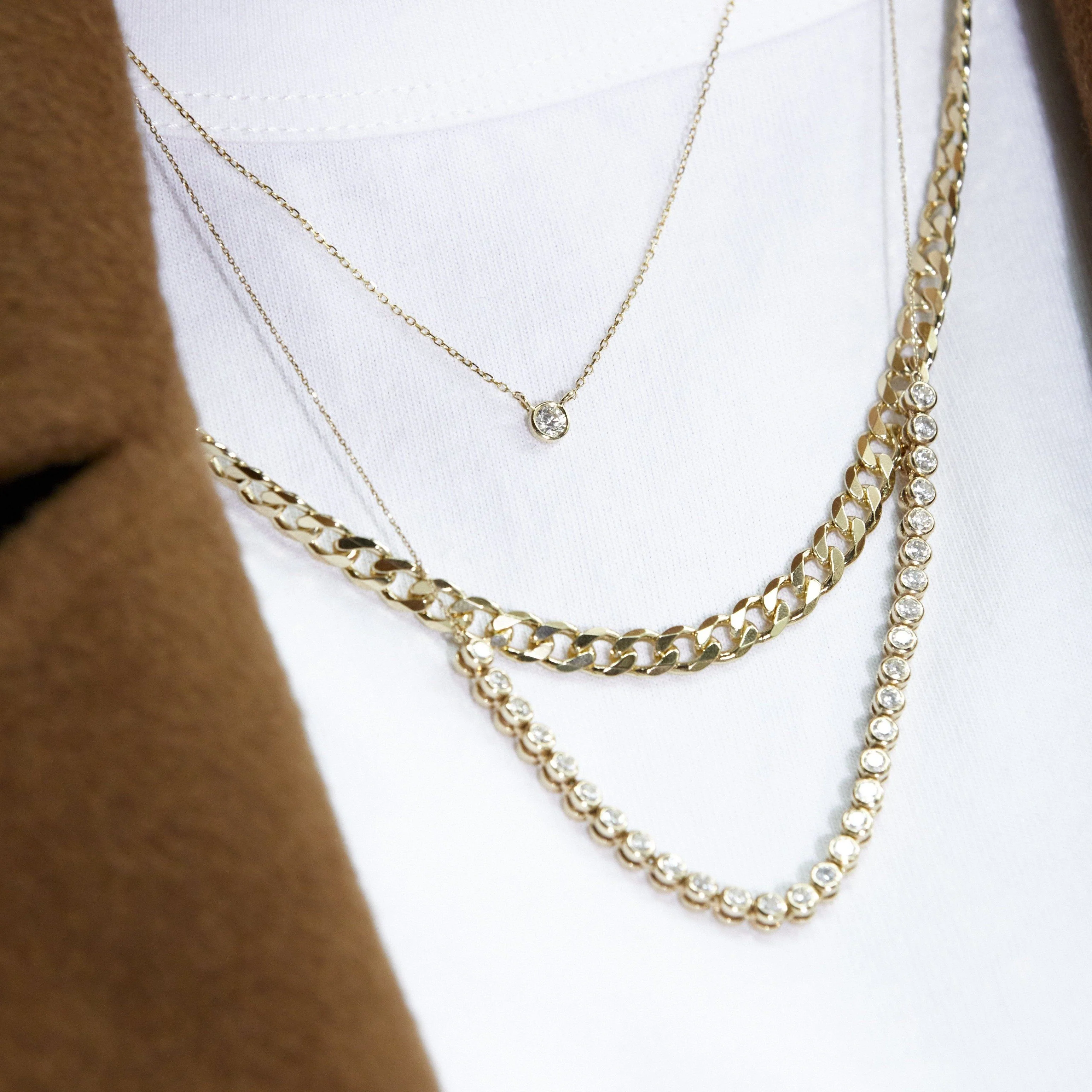Medium Diamond Bezel Necklace - Image 26