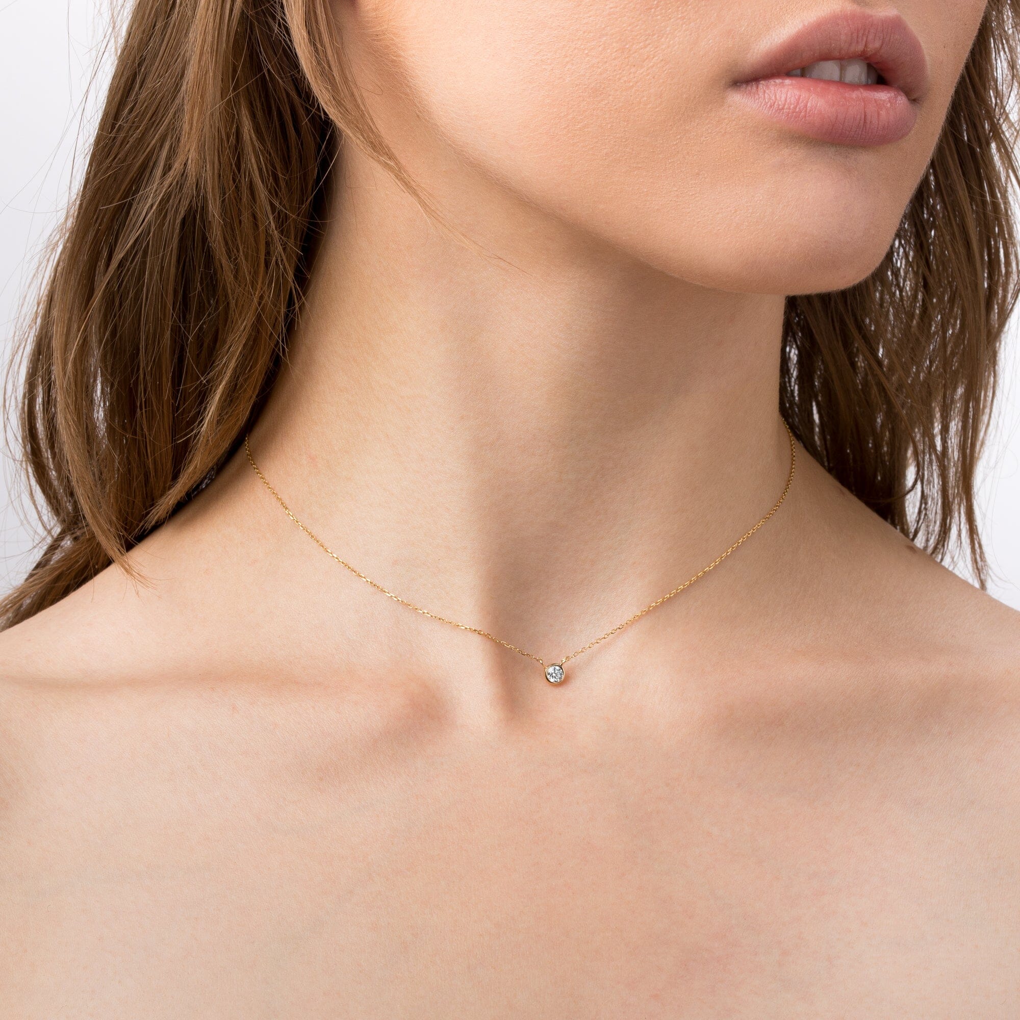 Medium Diamond Bezel Necklace - Image 29