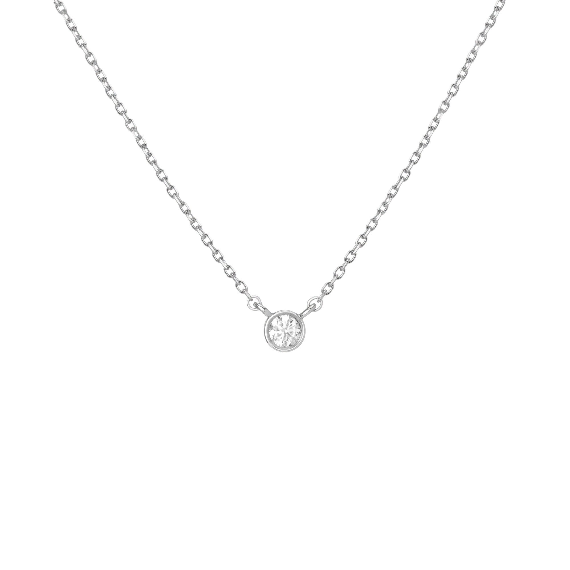 Medium Diamond Bezel Necklace - Image 3