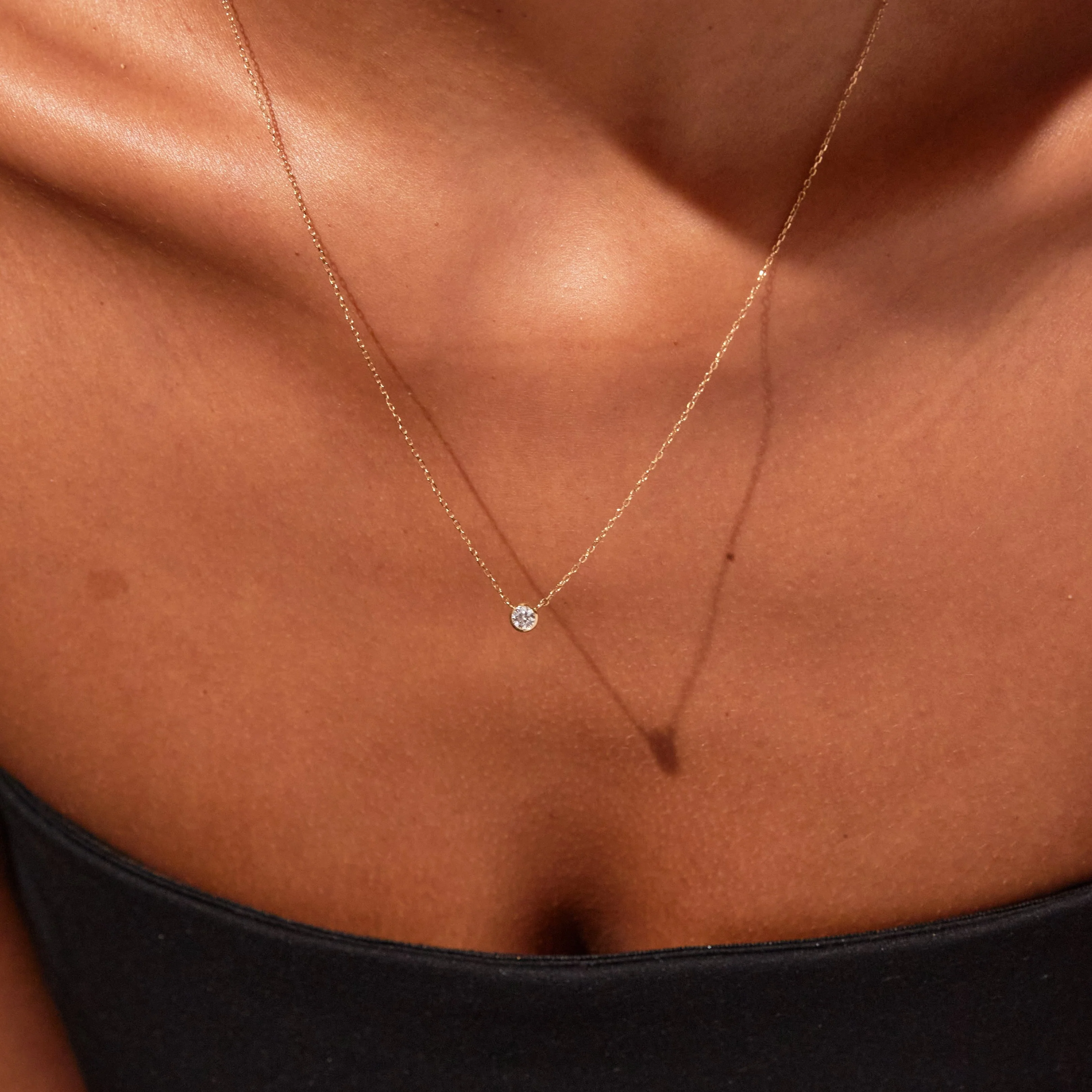 Medium Diamond Bezel Necklace - Image 33