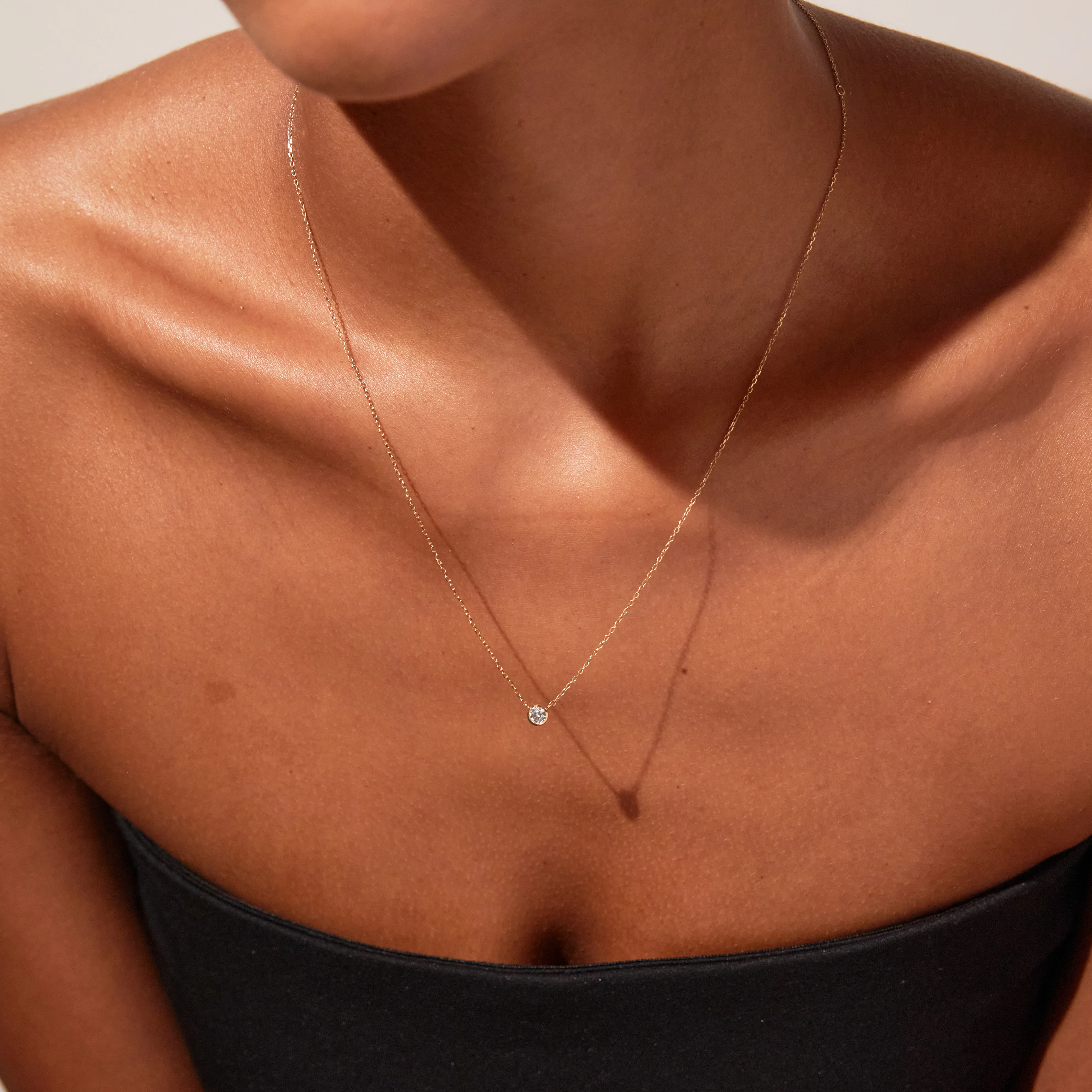 Medium Diamond Bezel Necklace - Image 36