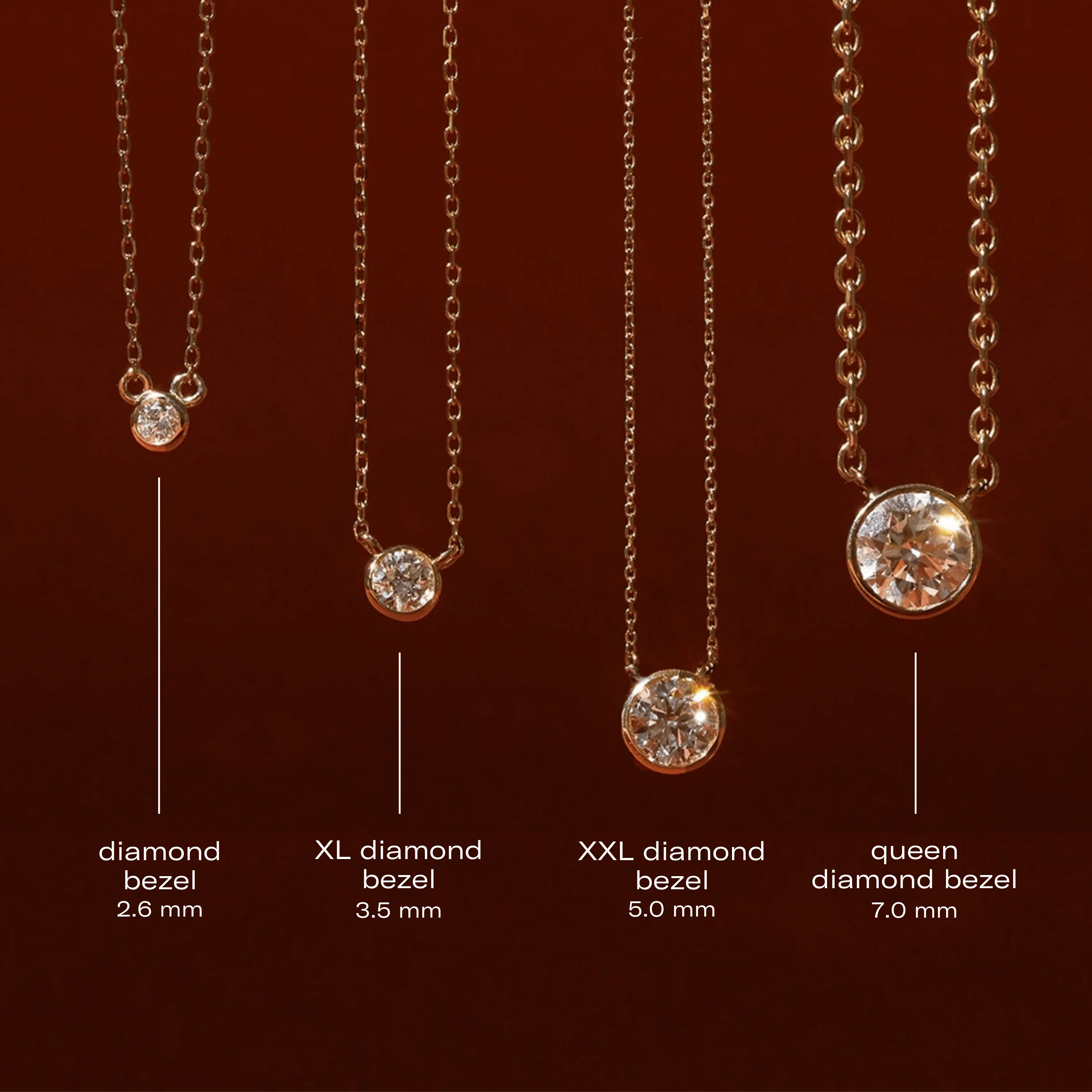 Medium Diamond Bezel Necklace - Image 9