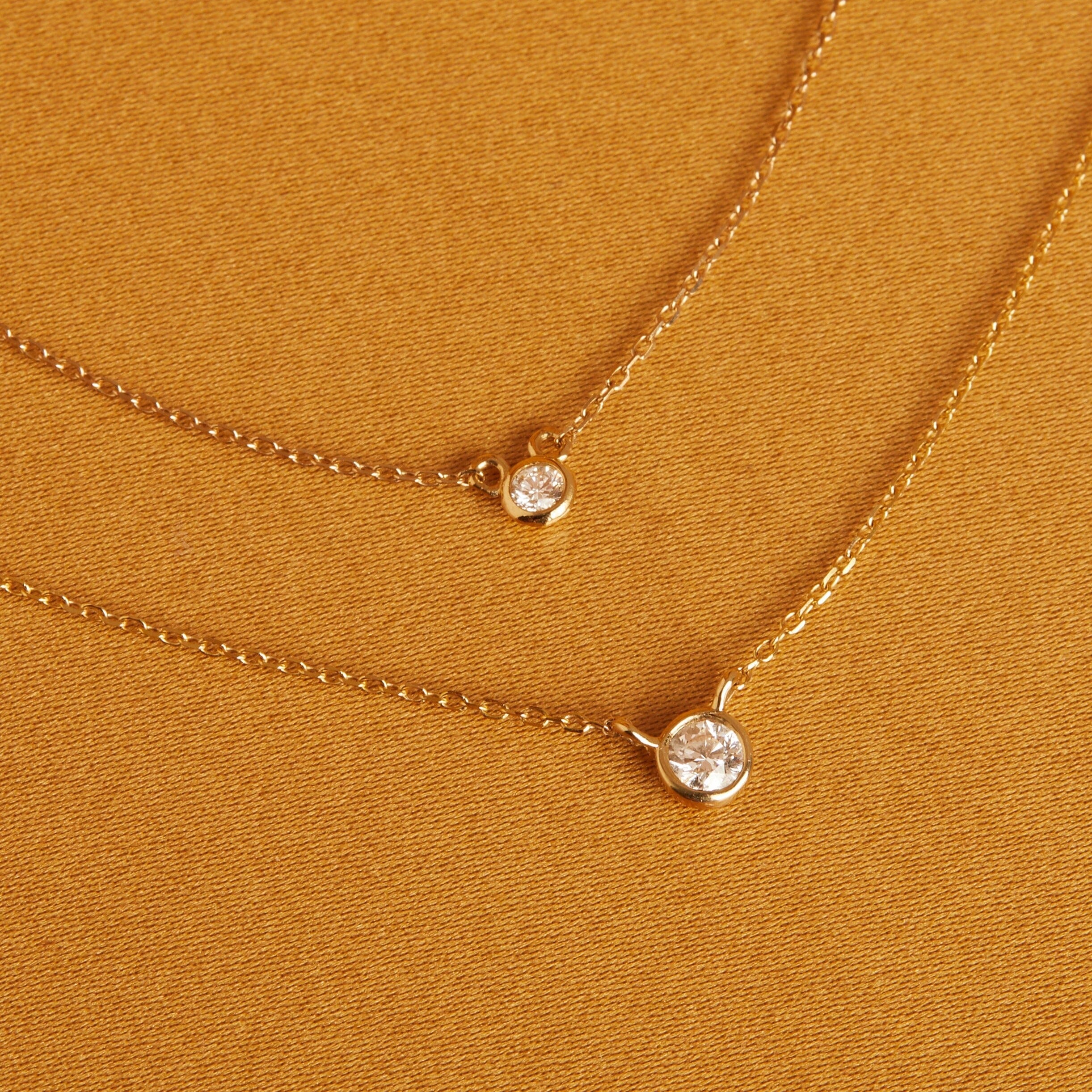 Mini Diamond Bezel Necklace - Image 11