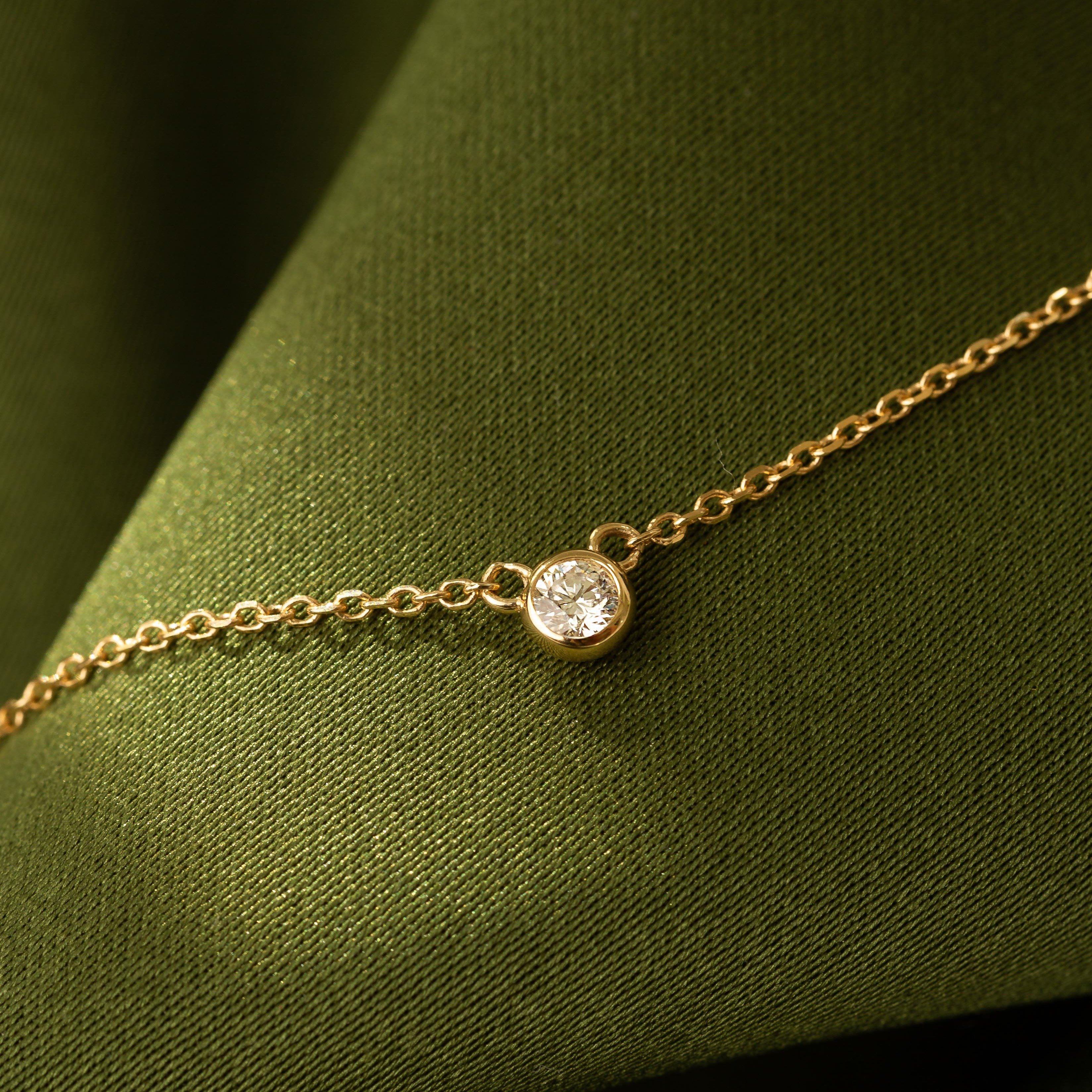 Mini Diamond Bezel Necklace - Image 9