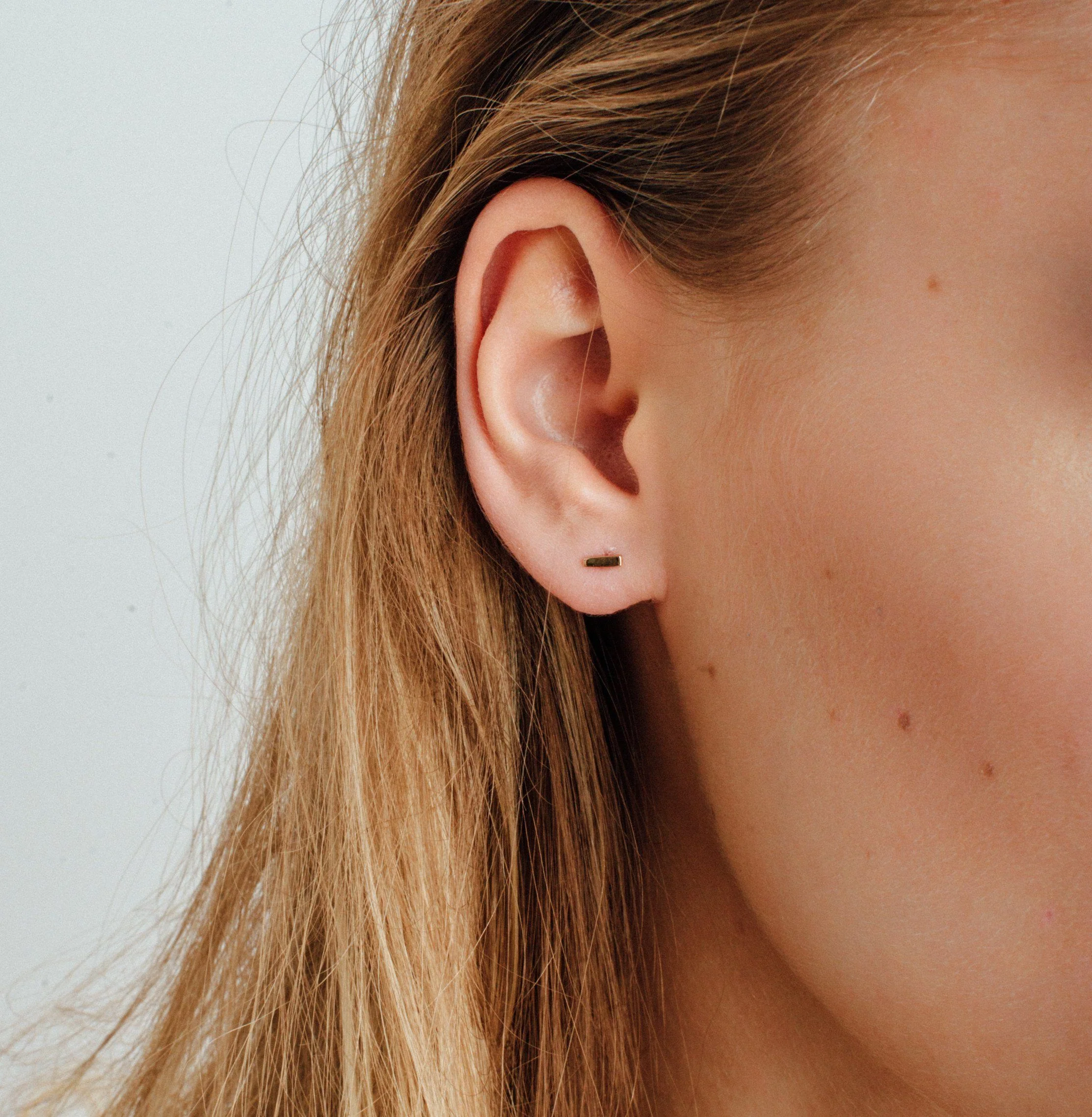 Mini Gold Bar Earring - Image 9