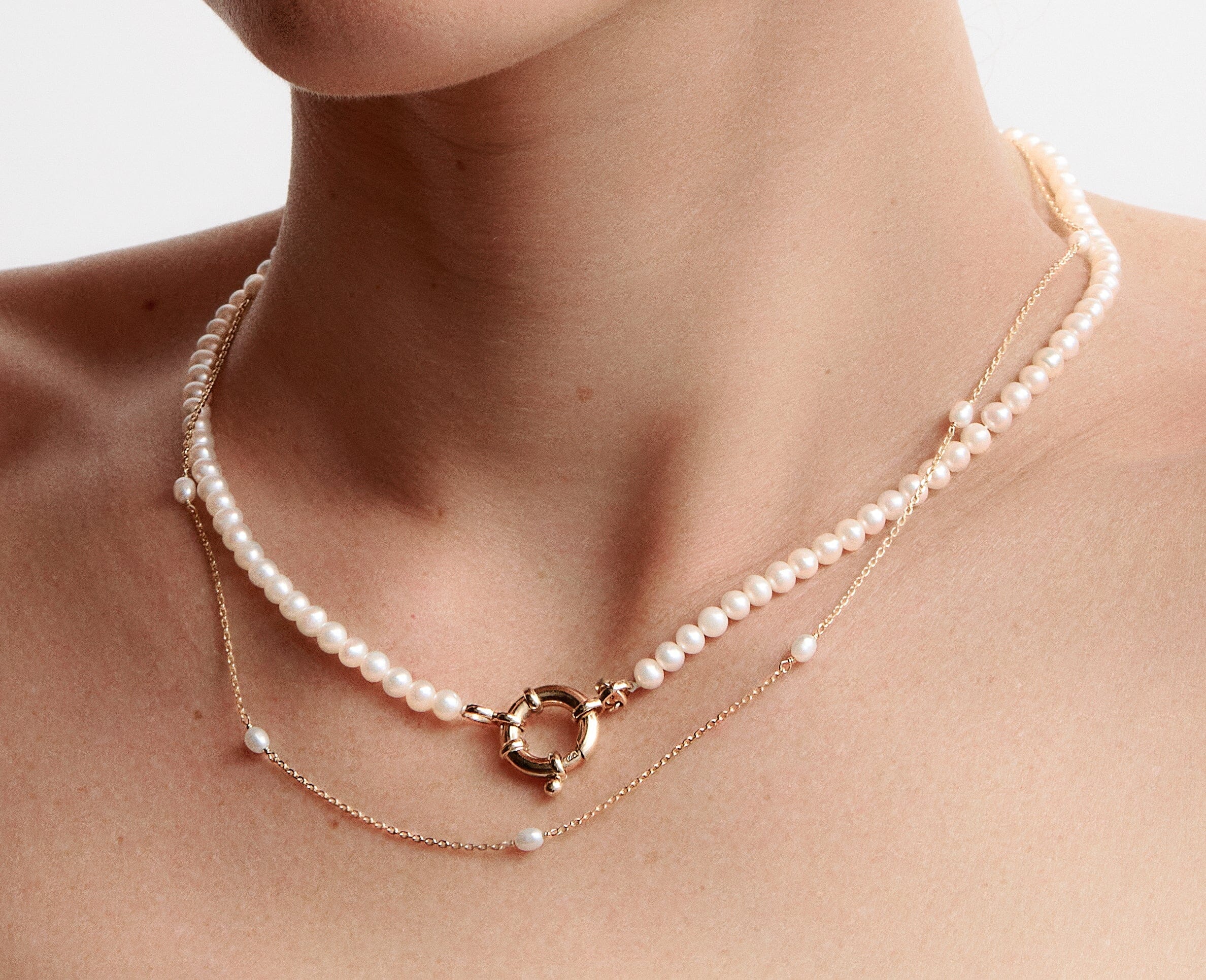 Organic Pearl Station Necklace - Image 7
