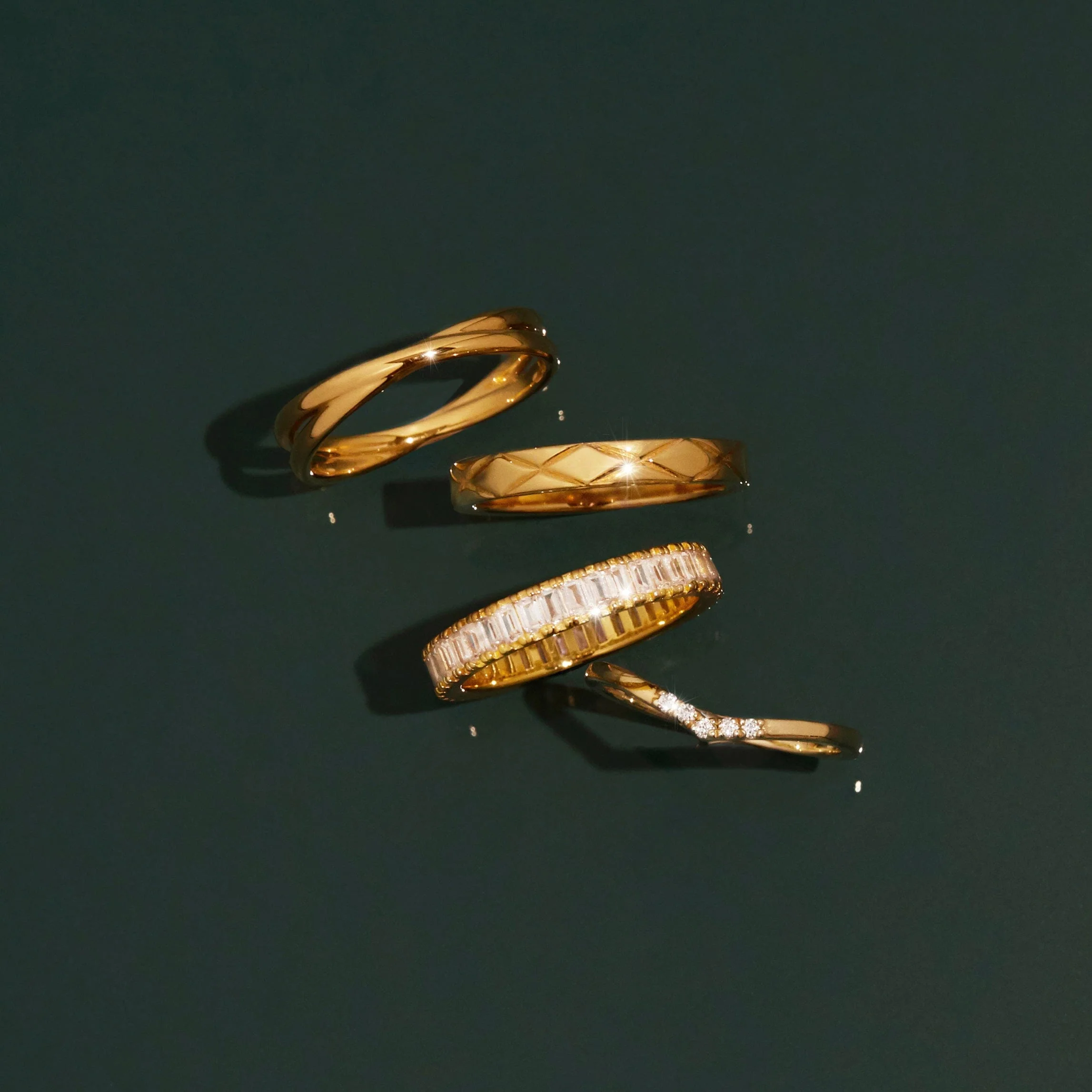 Lab Grown White Sapphire Baguette Eternity Ring - Image 21