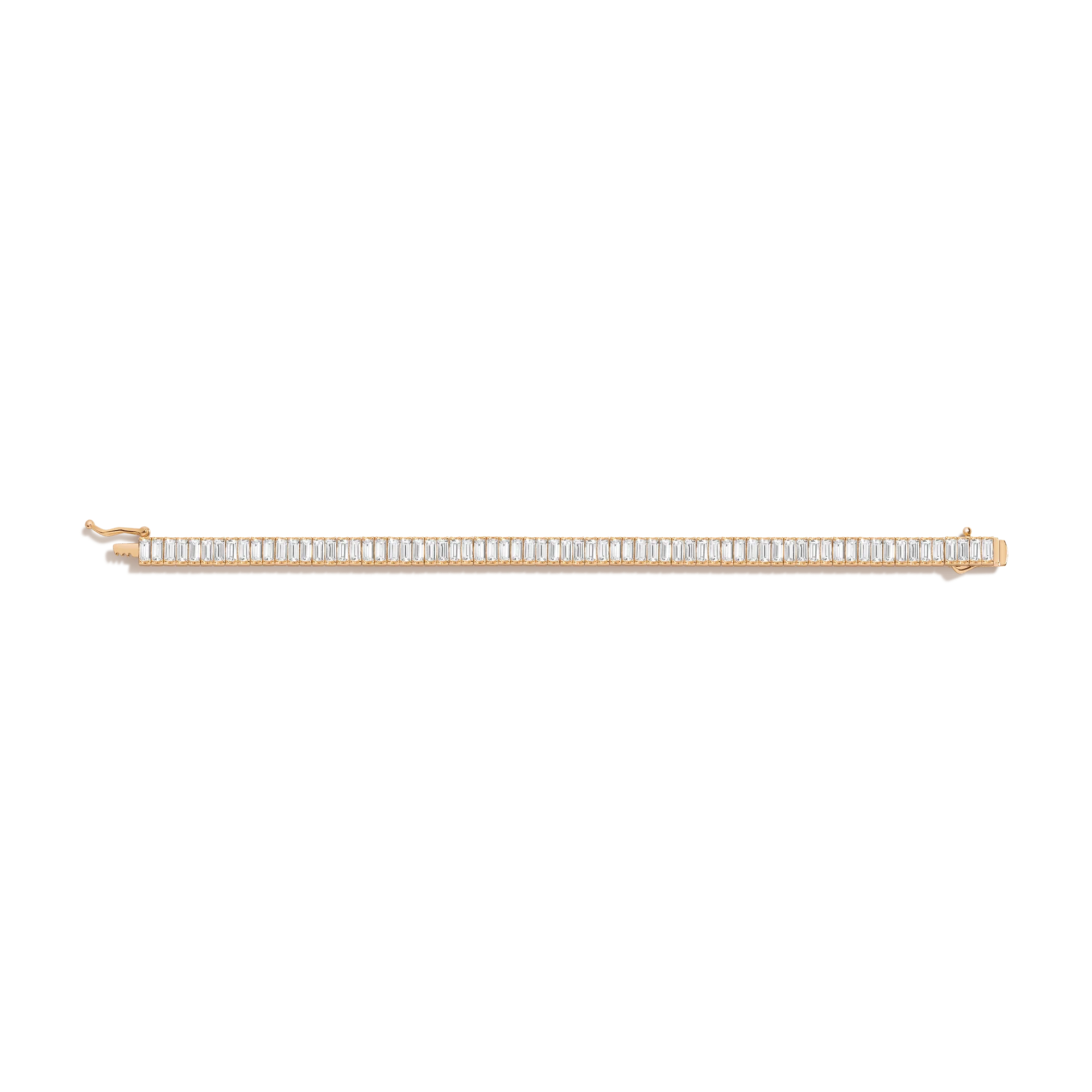 Lab Grown White Sapphire Baguette Tennis Bracelet - 12ct - Image 4