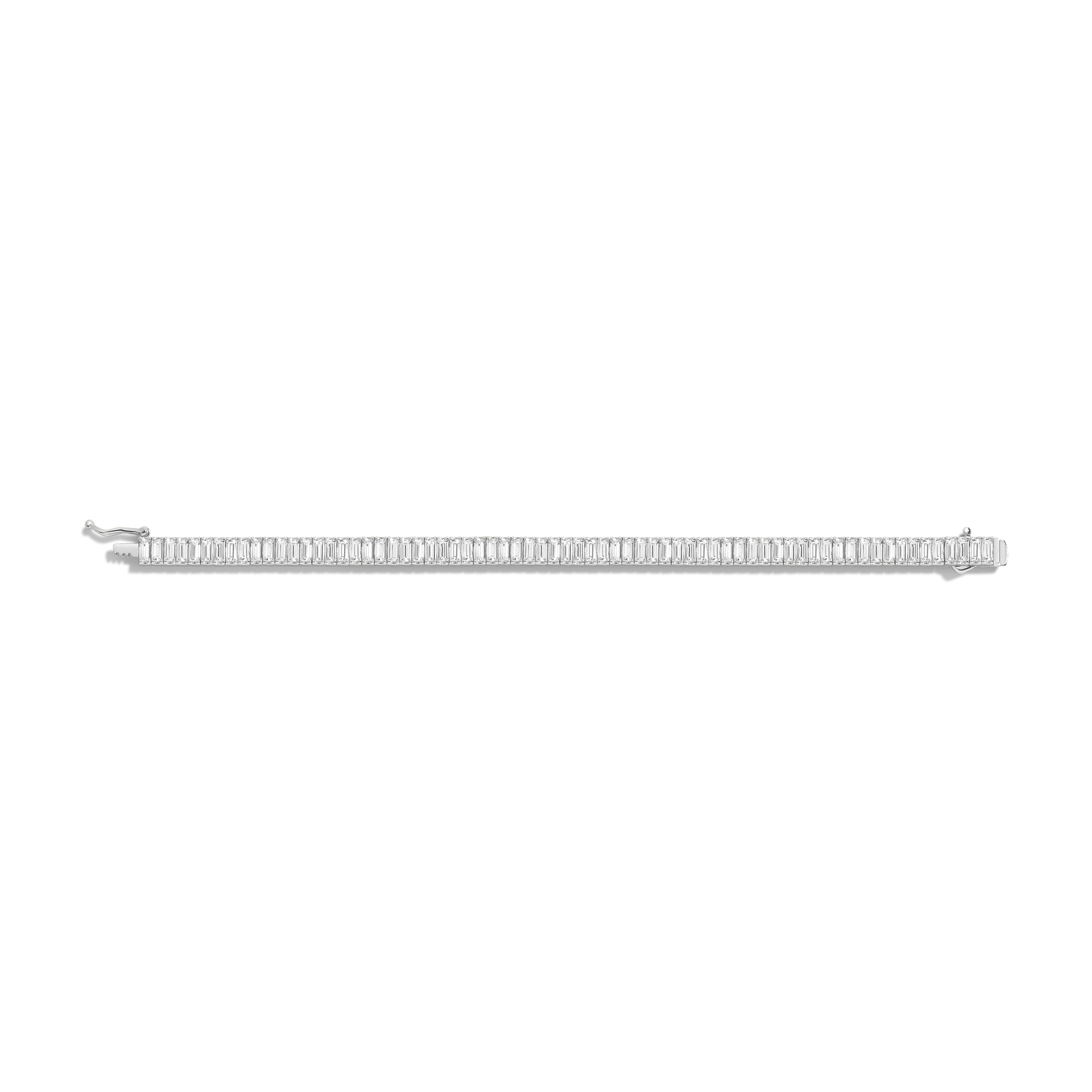 Lab Grown White Sapphire Baguette Tennis Bracelet - 12ct - Image 6