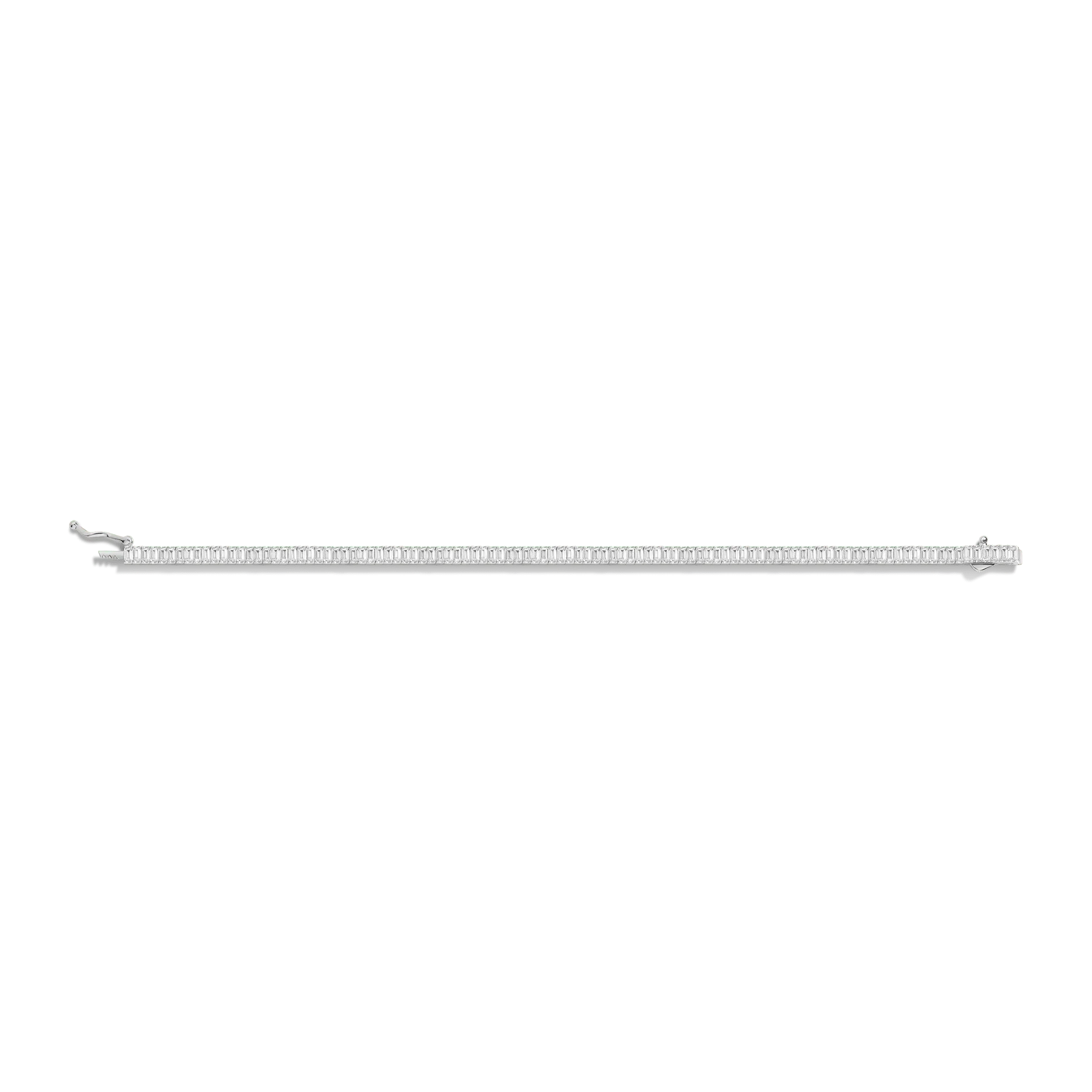 Lab Grown White Sapphire Baguette Tennis Bracelet - Image 4