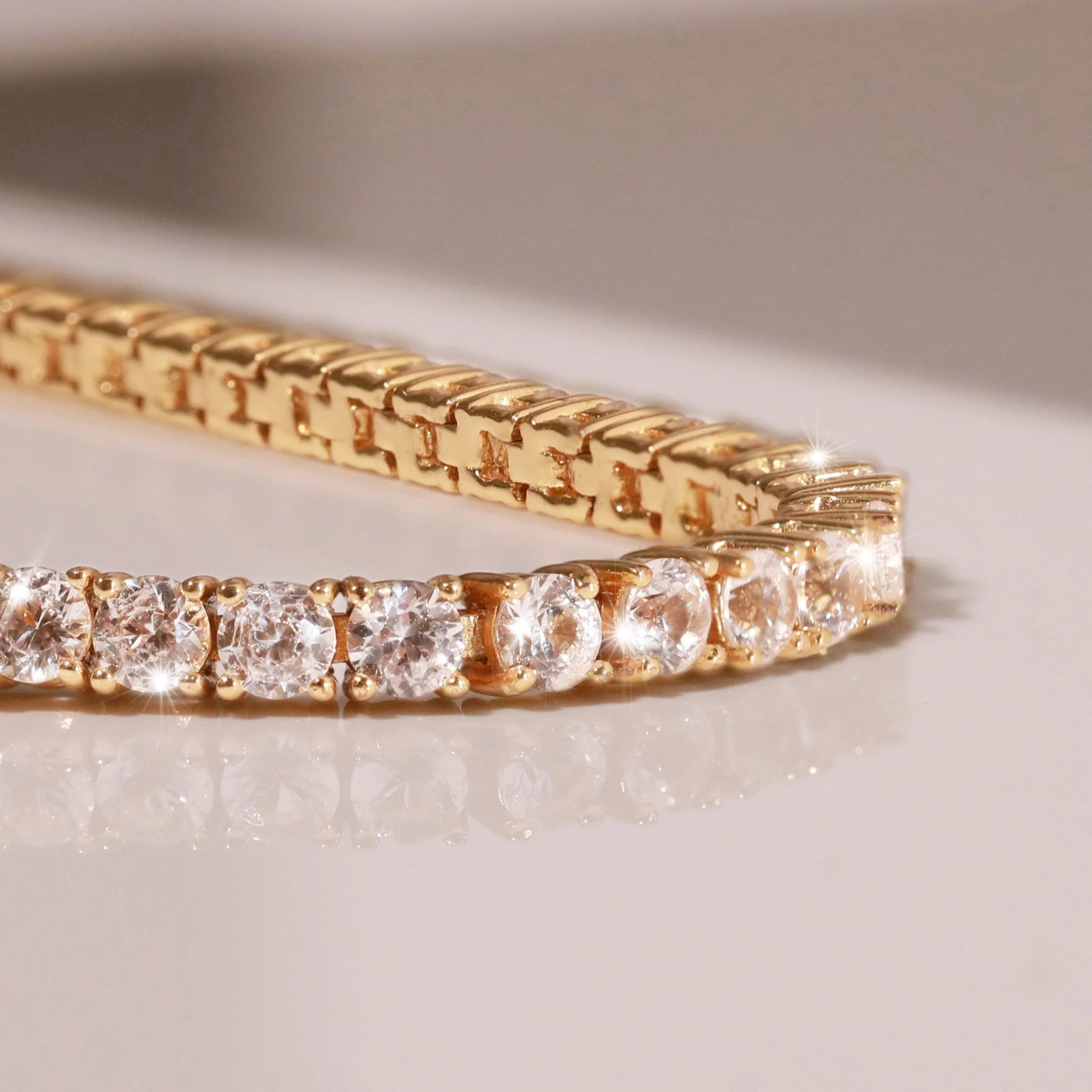 Lab Grown White Sapphire Tennis Bracelet - Image 19